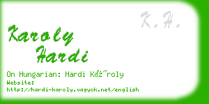 karoly hardi business card